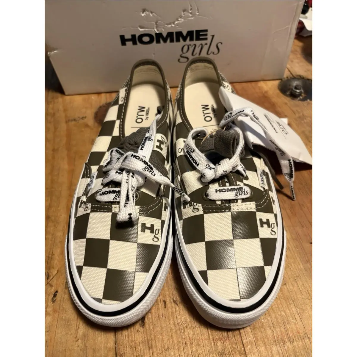 Otw By Vans X Hommegirls 44 Olive Green Checkered Men’s 5.5 Women’s 7