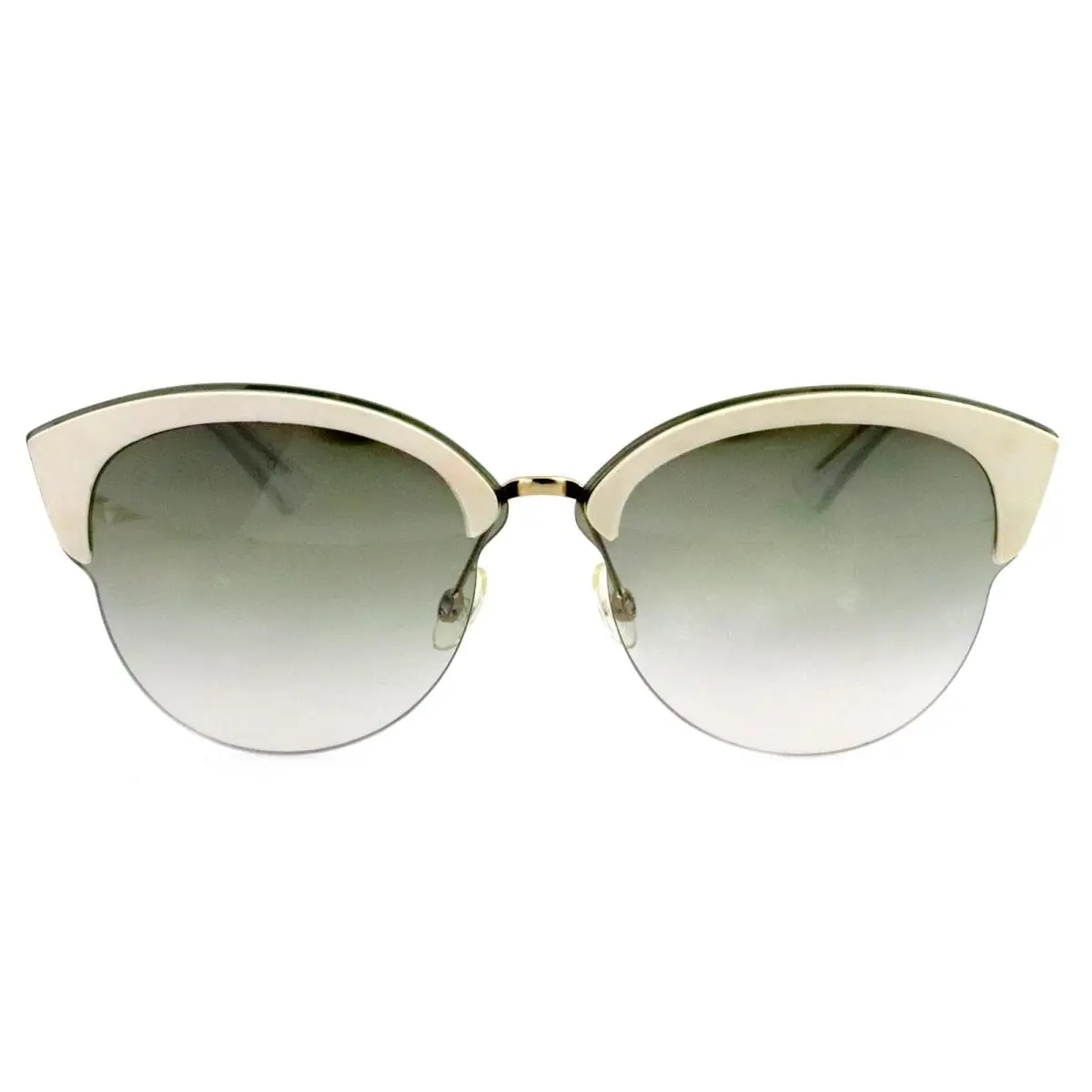 Christian Dior Diorun Bjlnq 65mm White Green Clear Cat Eye Sunglasses Italy