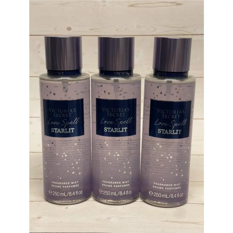Victoria`s Secret Love Spell Starlit Fragrance Mist 8.4oz x3