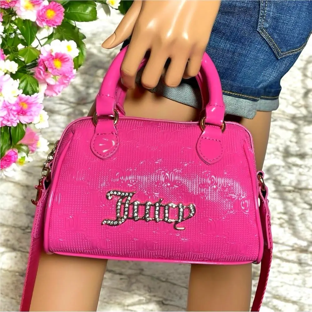 Juice Couture Pink Semi Charmed Mini Satchel Crossbody Bag Coin Purse Set
