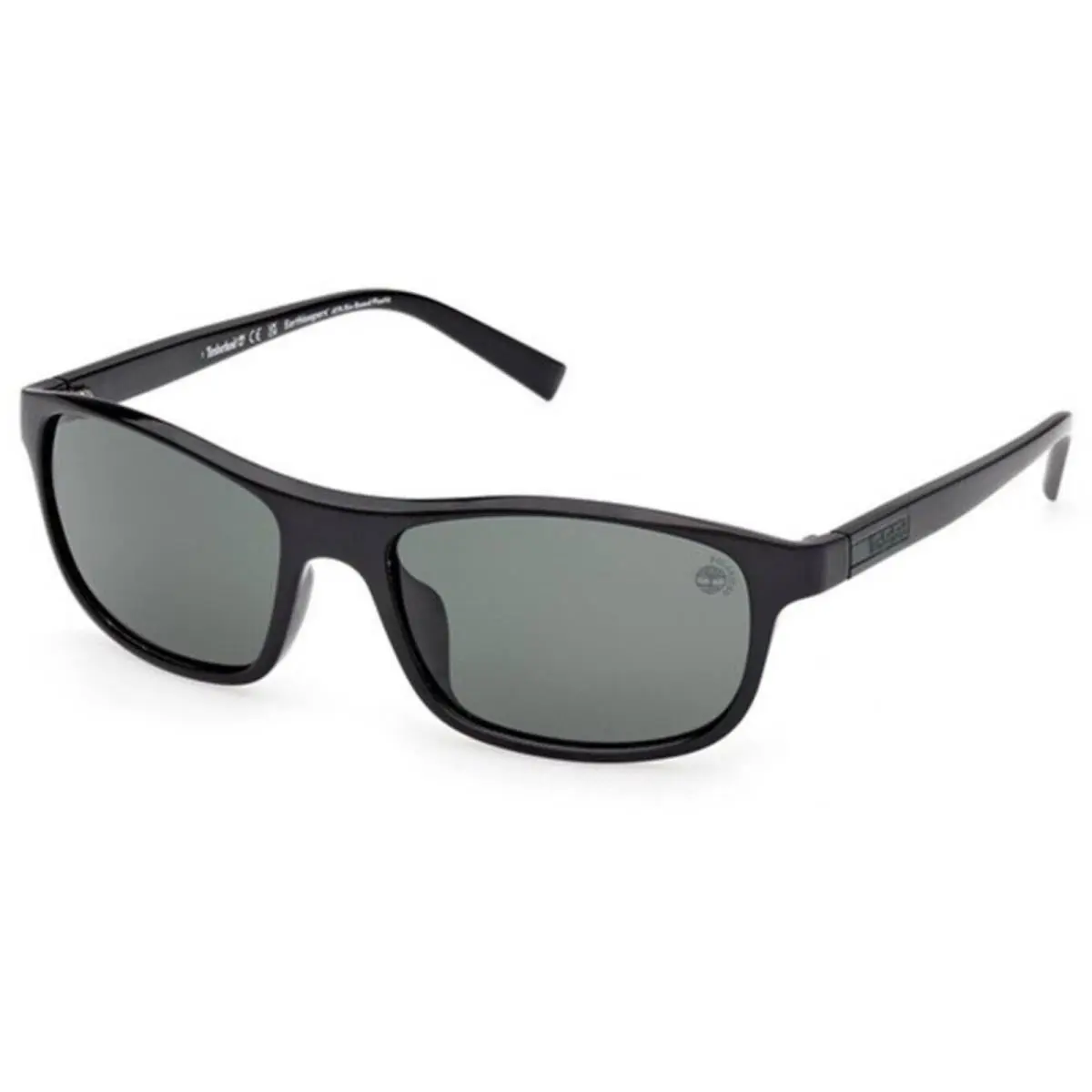 Timberland Men`s Sunglasses Shiny Black Rectangular Shape Frame TB00057-H 5801R