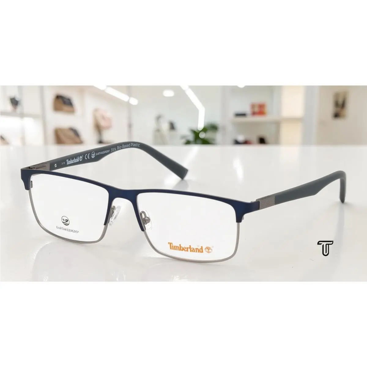 Timberland TB1651 091 Metal Matte Blue 58 mm Men`s Eyeglasses