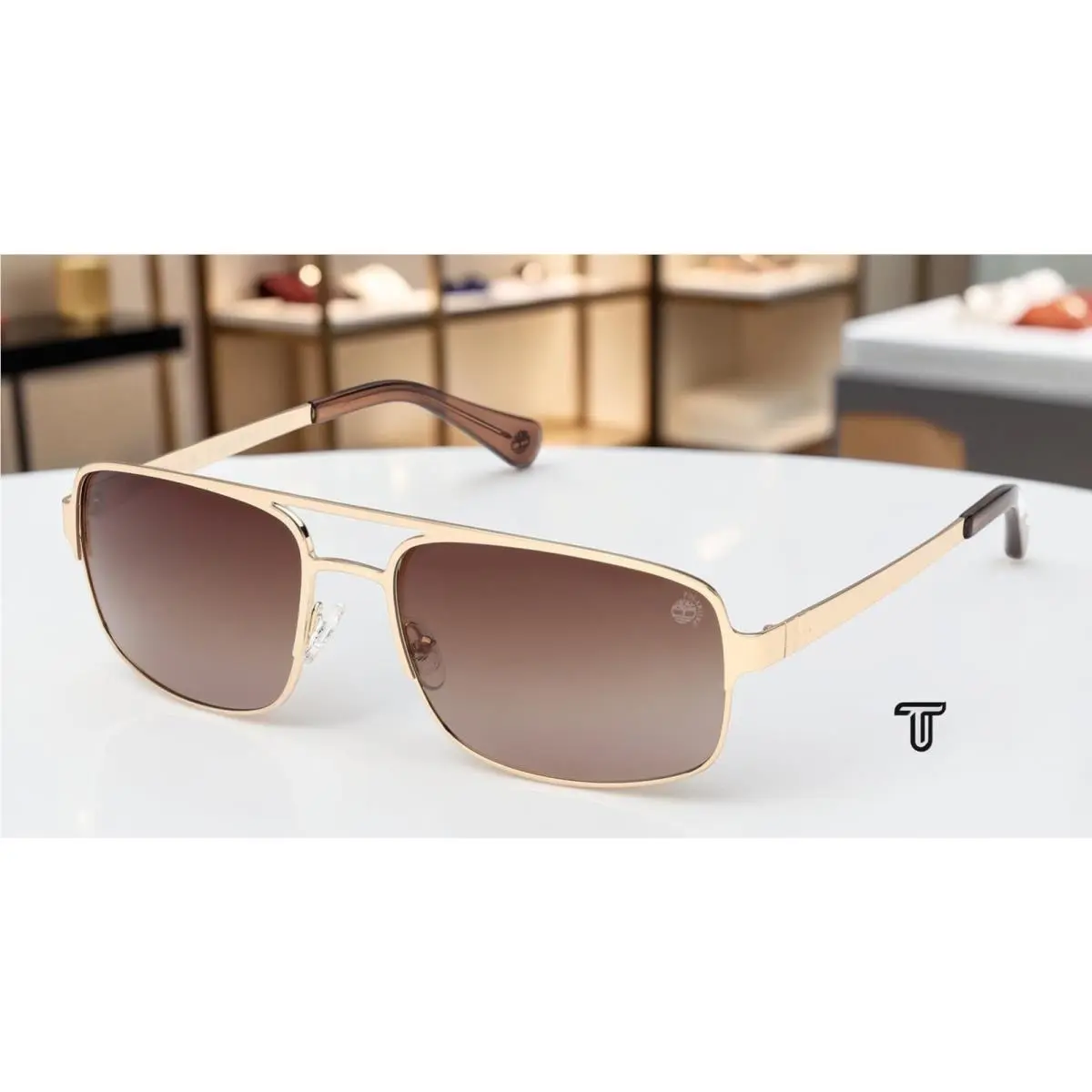 Timberland TB00065 32H Metal Gold Brown Polarized 63 mm Men`s Sunglasses