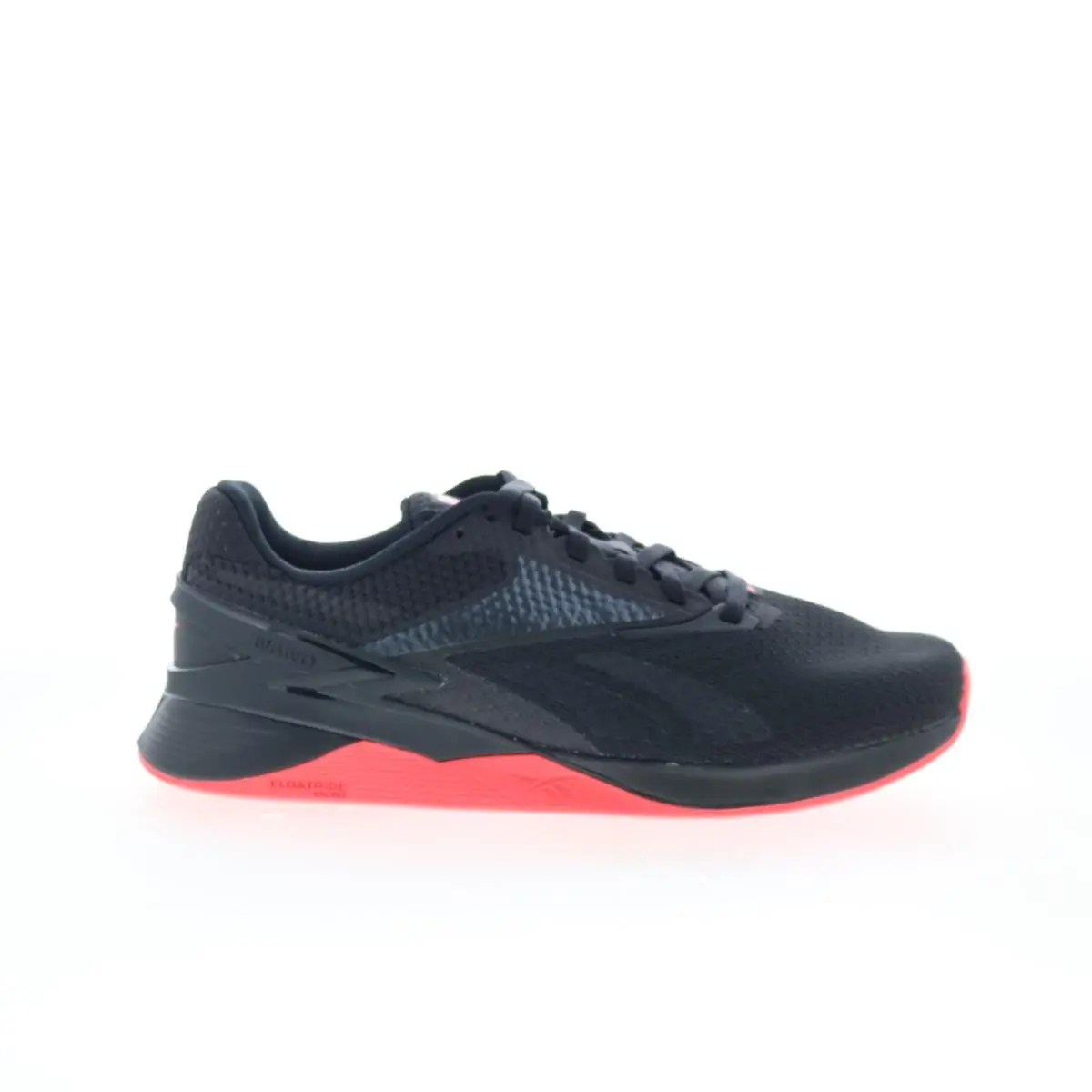 Reebok Nano X3 Mens Black Mesh Lace Up Athletic Cross Training Shoes 10