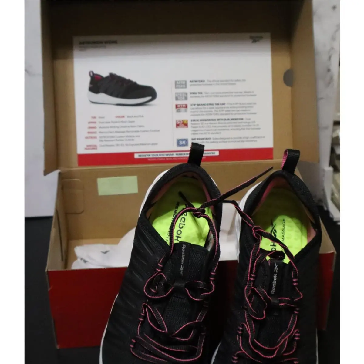 Reebok Work Womens RB307 Astroride Steel Toe Athletic Shoe Size 10 W - Wide