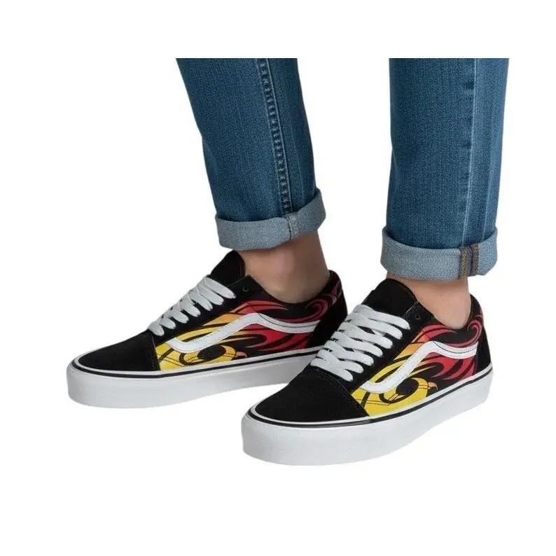 Vans Premium Flame Old Skool Y2K Skate Sneakers Black VN000D56MCG US M7/W 8.5
