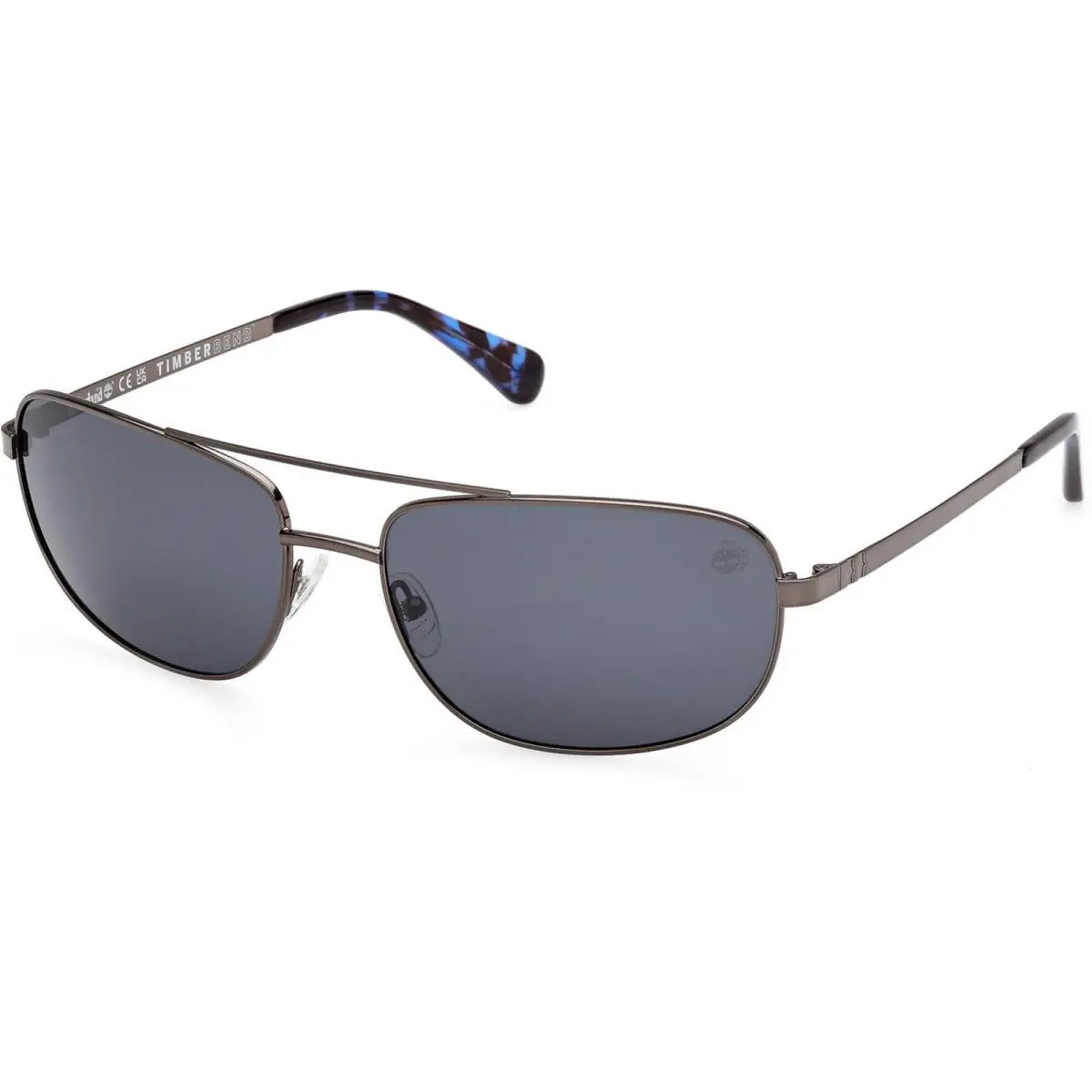 Timberland Men`s Sunglasses Shiny Gunmetal Metal Pilot Full Rim TB00045 6608D