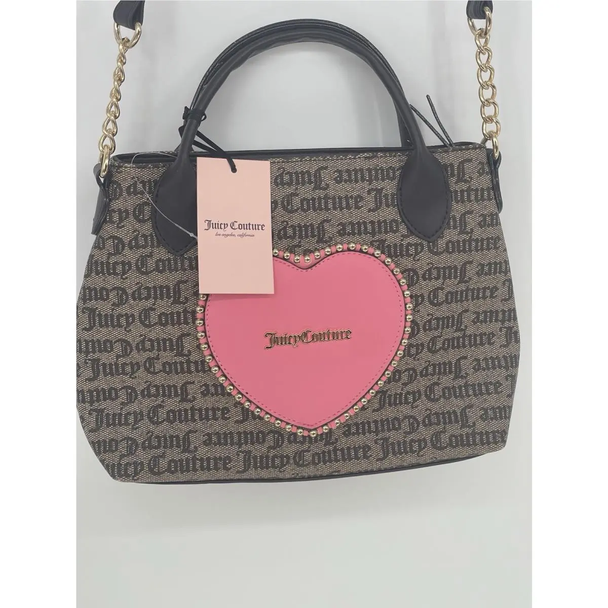 Juicy Couture Love Never Dies Mini Tote Crossbody Bag Brown Taupe