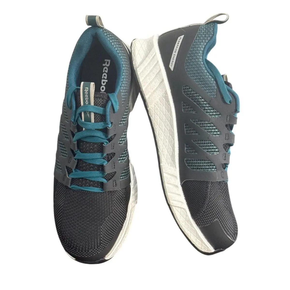 Reebok Women`s Fusion Flexweave Athletic Work Shoe Black Teal Size 12M