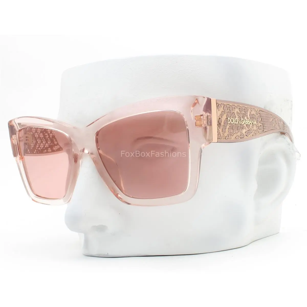 Dolce Gabbana Sunglasses Transparent Rose Pink Rose Gold DG 4493 3148/84 W/case