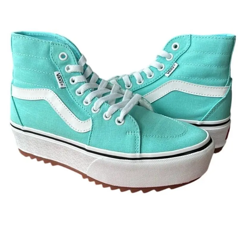 Vans Filmore High Tapere Canvas Aqua Sky Size 8 Platform Sole
