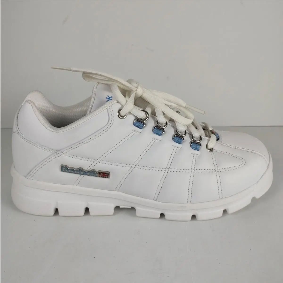 Nos 1999 Reebok Classic Rivyx White Blue Women`s 8.5 Vintage Sneakers OG Box