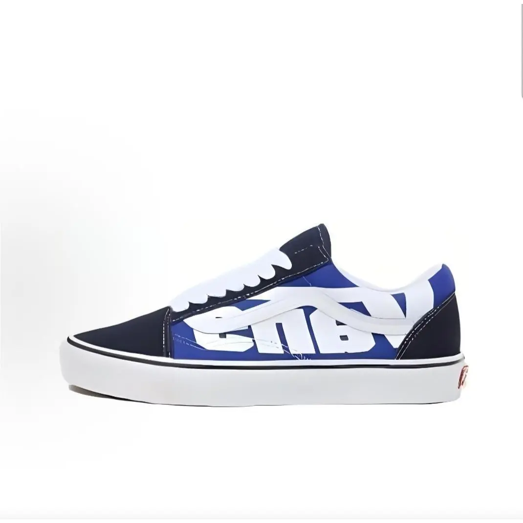 Vans Men`s 9.5 Old Skool Jumbo Vans Blue White Low Top Sneaker