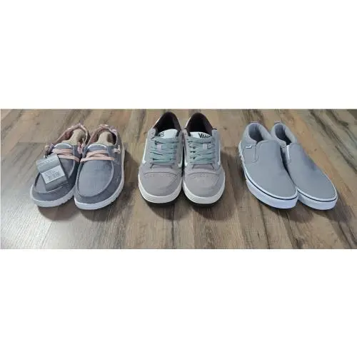 Vans Lot Of 3 Assorted Brand Slip On Sneaker Shoes Various Mens/womens/youth Sizes