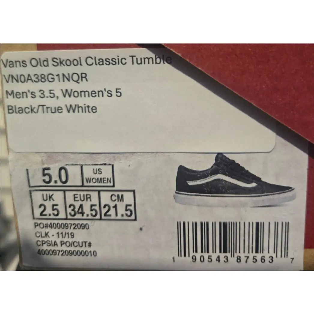 Vans shoes - VANS Old Skool - Old Skool - VN0A38G1NQR - Black/True White (UPC: 190543875637) 6
