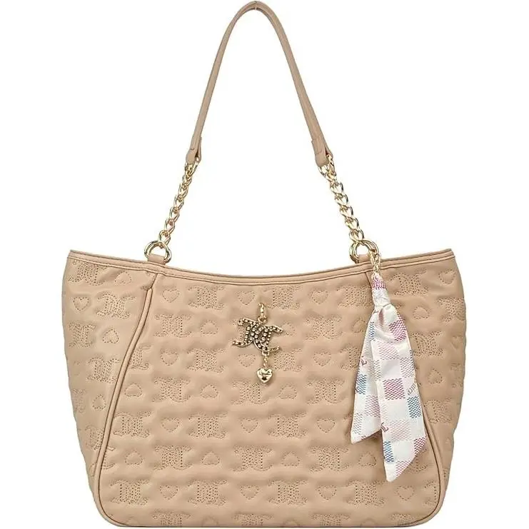 Juicy Couture Womens Everything Nice Tote Tote - Beige - Handle/Strap: Beige, Hardware: Gold, Exterior: Beige