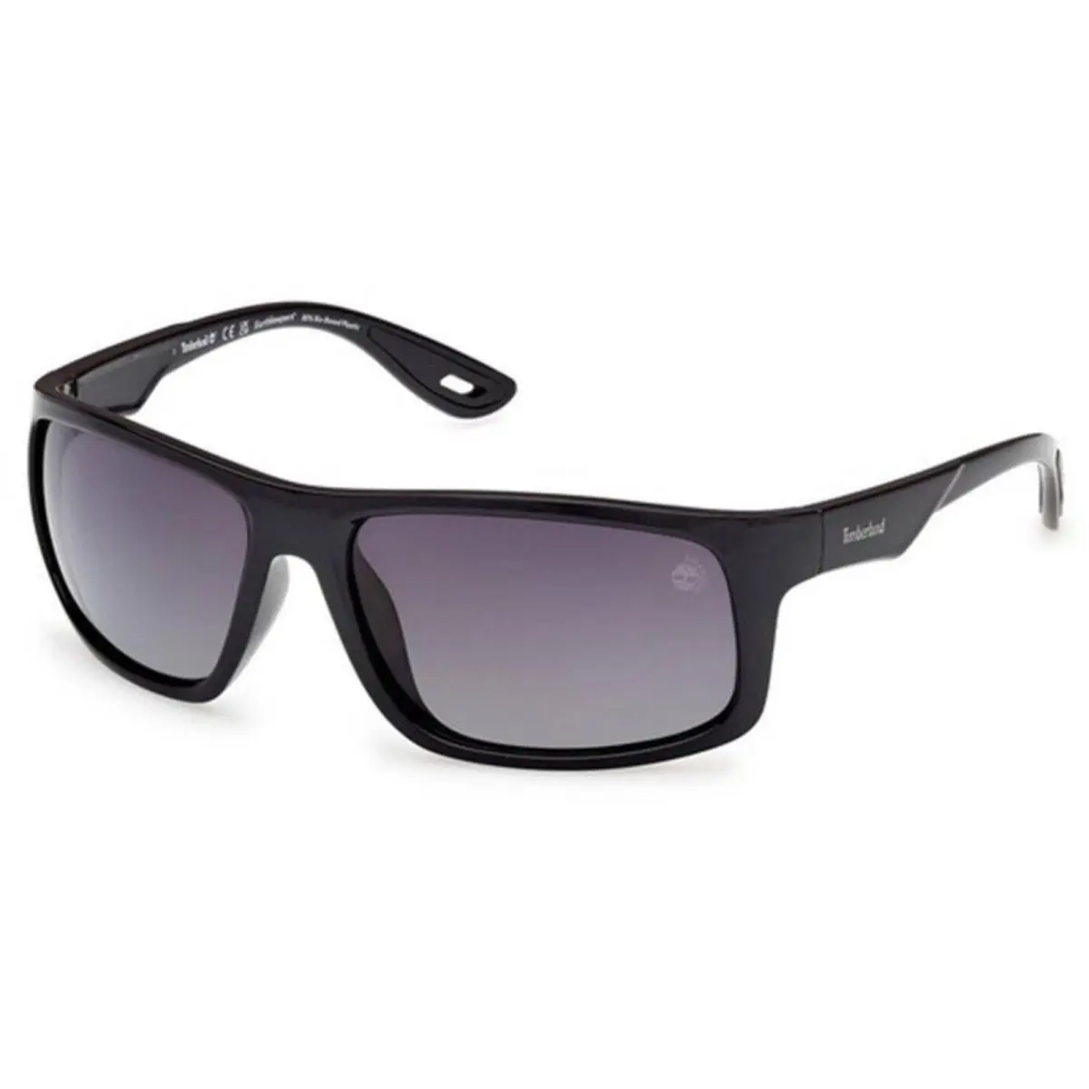 Timberland Men`s Sunglasses Shiny Black Acetate Rectangular Frame TB00034 6201D