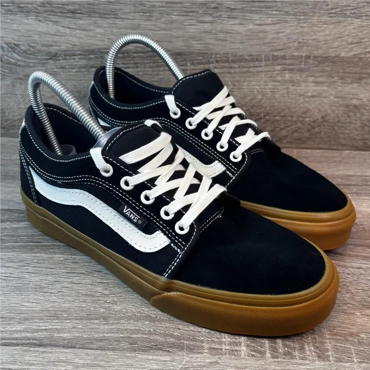 Vans Skate Chukka Low Sidestripe Gum Skate Shoes Mens 8 Sneakers Black Gum