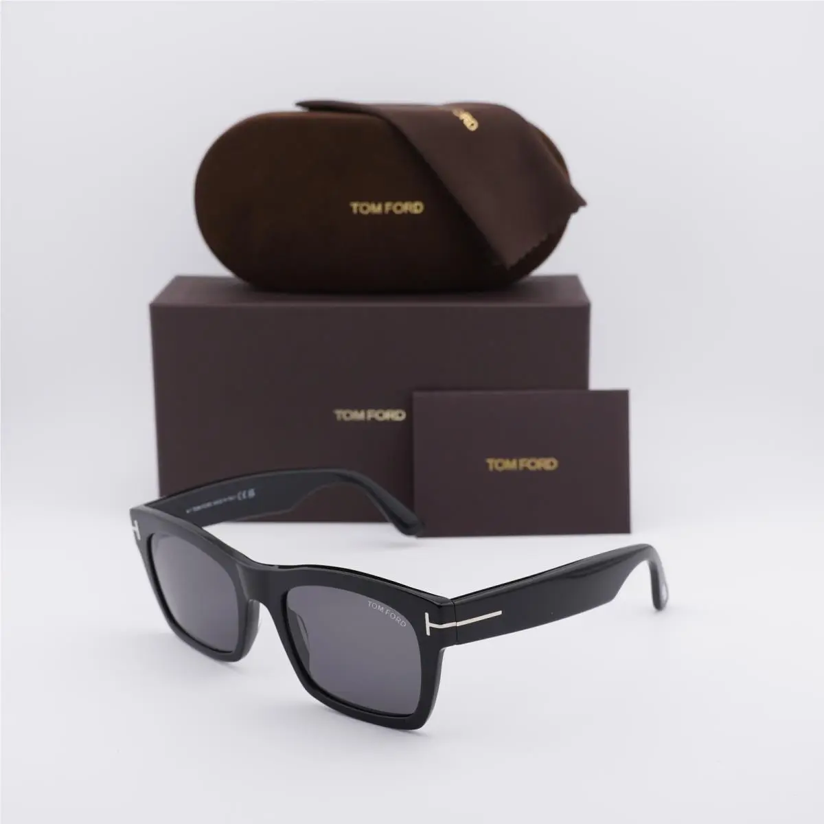 FT1062 01A Shiny Black/smoke Grey 56-21-145 Sunglasses by Tom Ford
