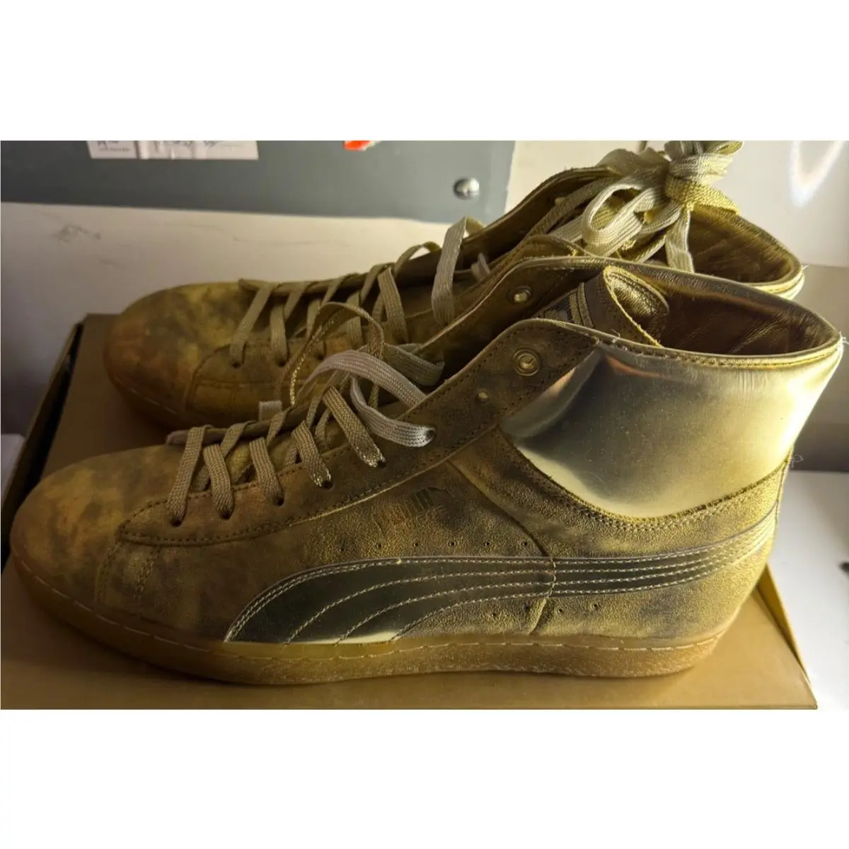 Puma X Meek Mill x Suede Classic Mid 24K Gold 358258 01 SZ 14