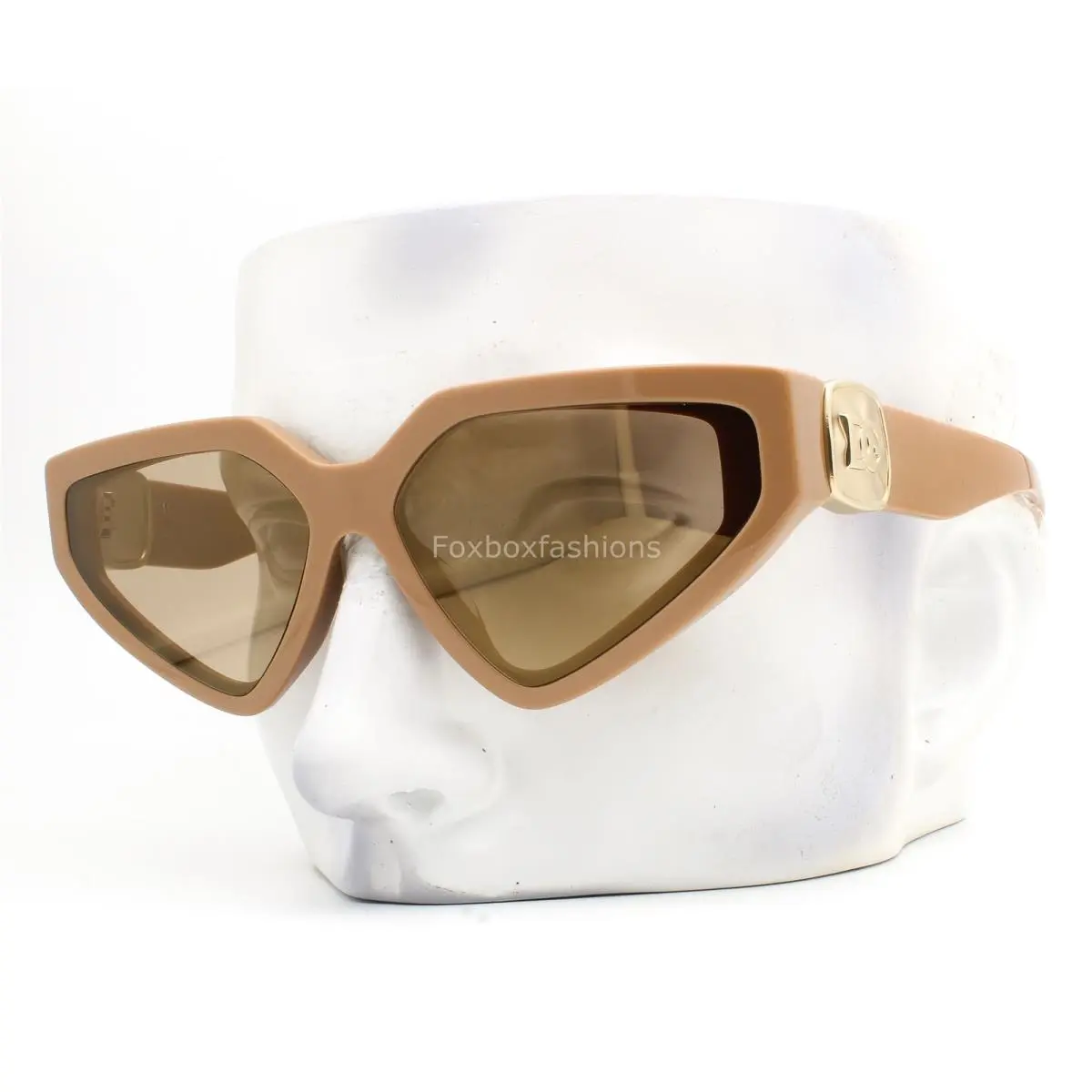 Dolce Gabbana DG 4469F 3292/5A Sunglasses Camel Brown Gold Mirror W/case