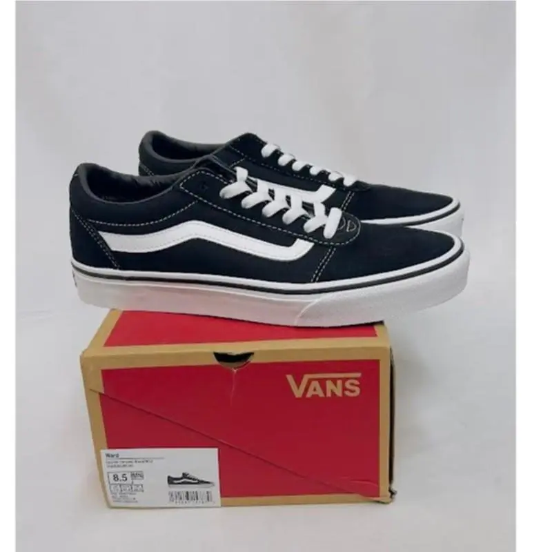 Vans Men`s Ward Sneaker Suede Canvas Black White 8.5