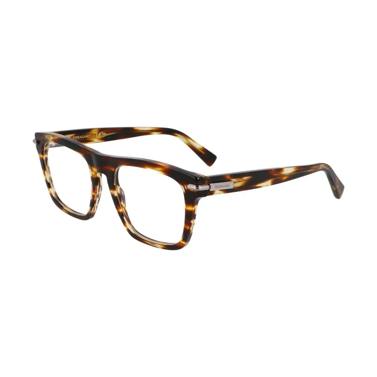 Ferragamo SF-3015 216 Striped Crystal Brown Eyeglasses 53/19/145 by Salvatore Ferragamo