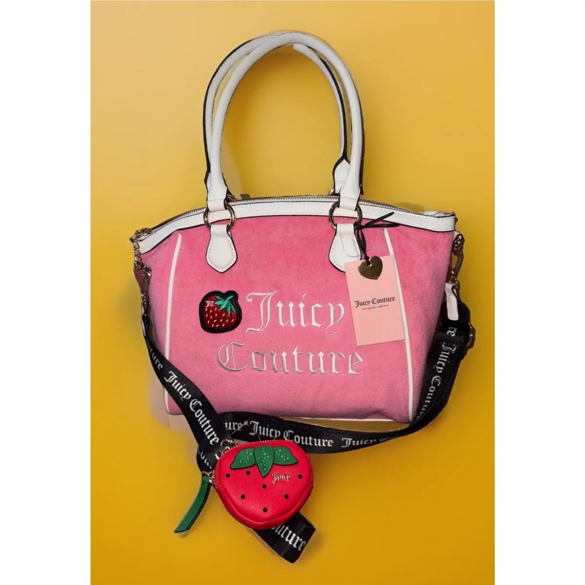 Sweet N Juicy Apple Tote Pink Lemonade Bag + Strawberry Co by Juicy Couture