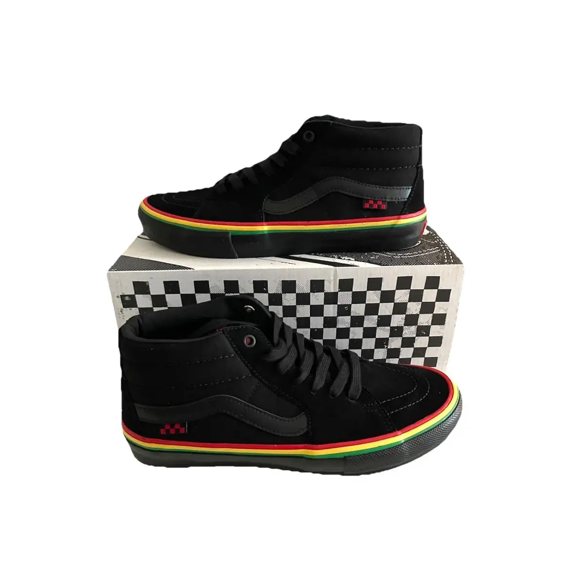 Vans x Skate Grosso Mid Rasta Black Men`s Size 8 Eur 40.5 Skate Shoes