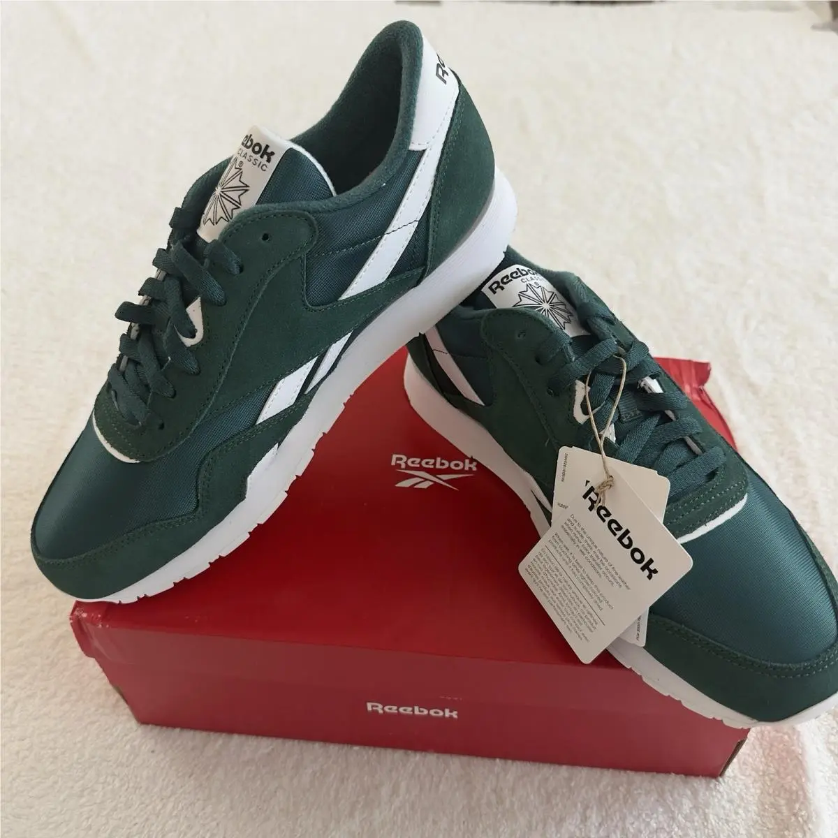 Reebok Classic Nylon Collegiate Green White Sneaker 100209550 Mens SZ 10