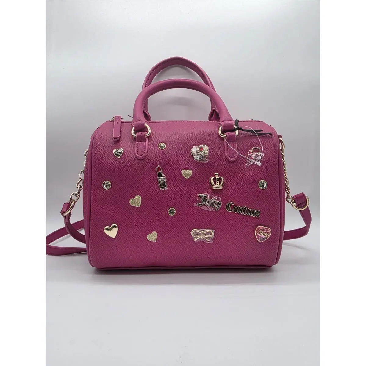 Turn On The Charm Satchel Raspberry Tart Logo Rhinestone by Juicy Couture