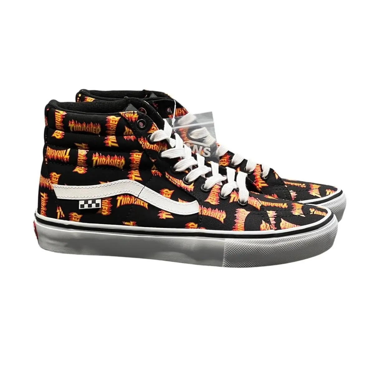 Vans Skate Sk8-Hi Thrasher Mens 10 / 11.5 Wmns Black Multi Flame VN0A5FCCBML