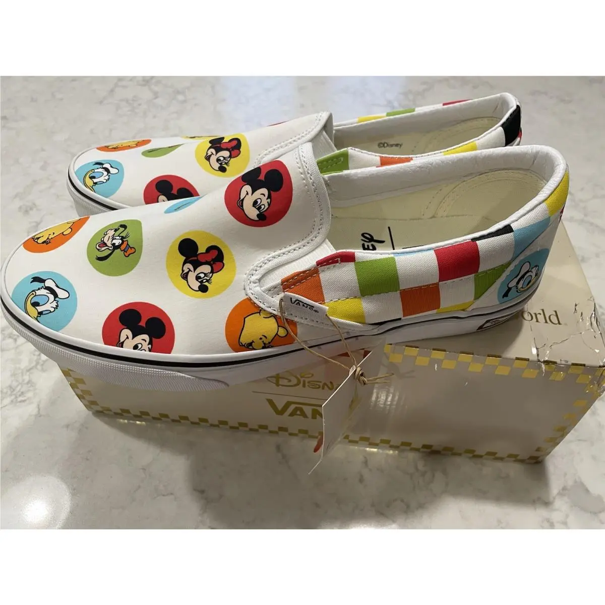 Disney Vans Shoes Adult Mens 10 Womens 12 White 50th Anniversary Mickey
