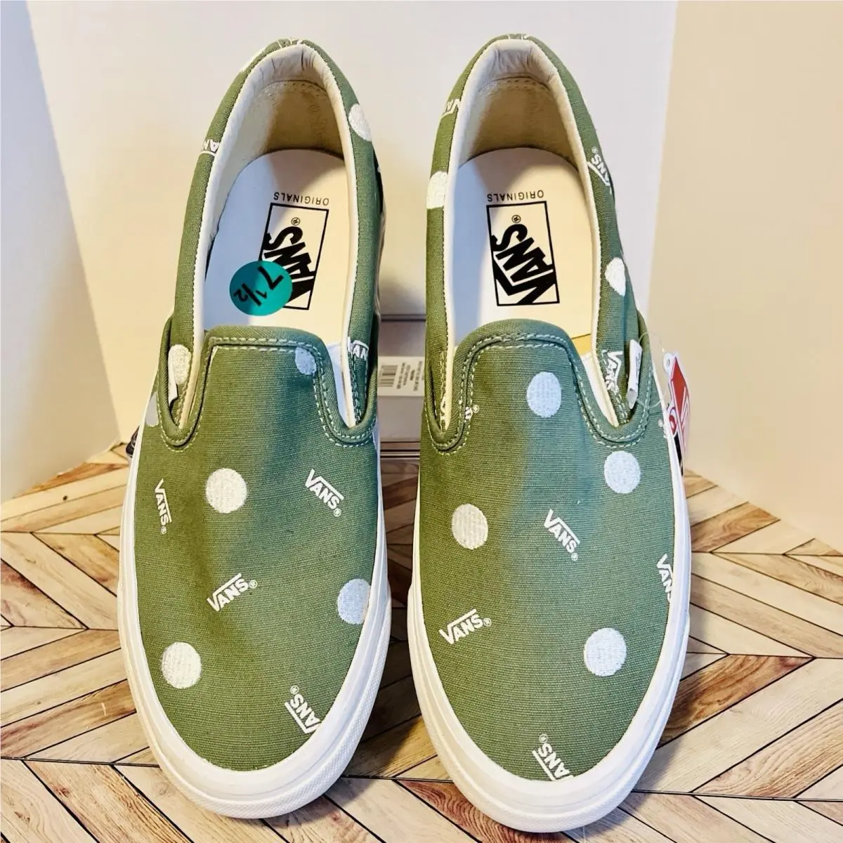 Vans shoes - VANS Vault OG Classic Slip-On Polka Dot - VN0A45JKLDN - Green 1