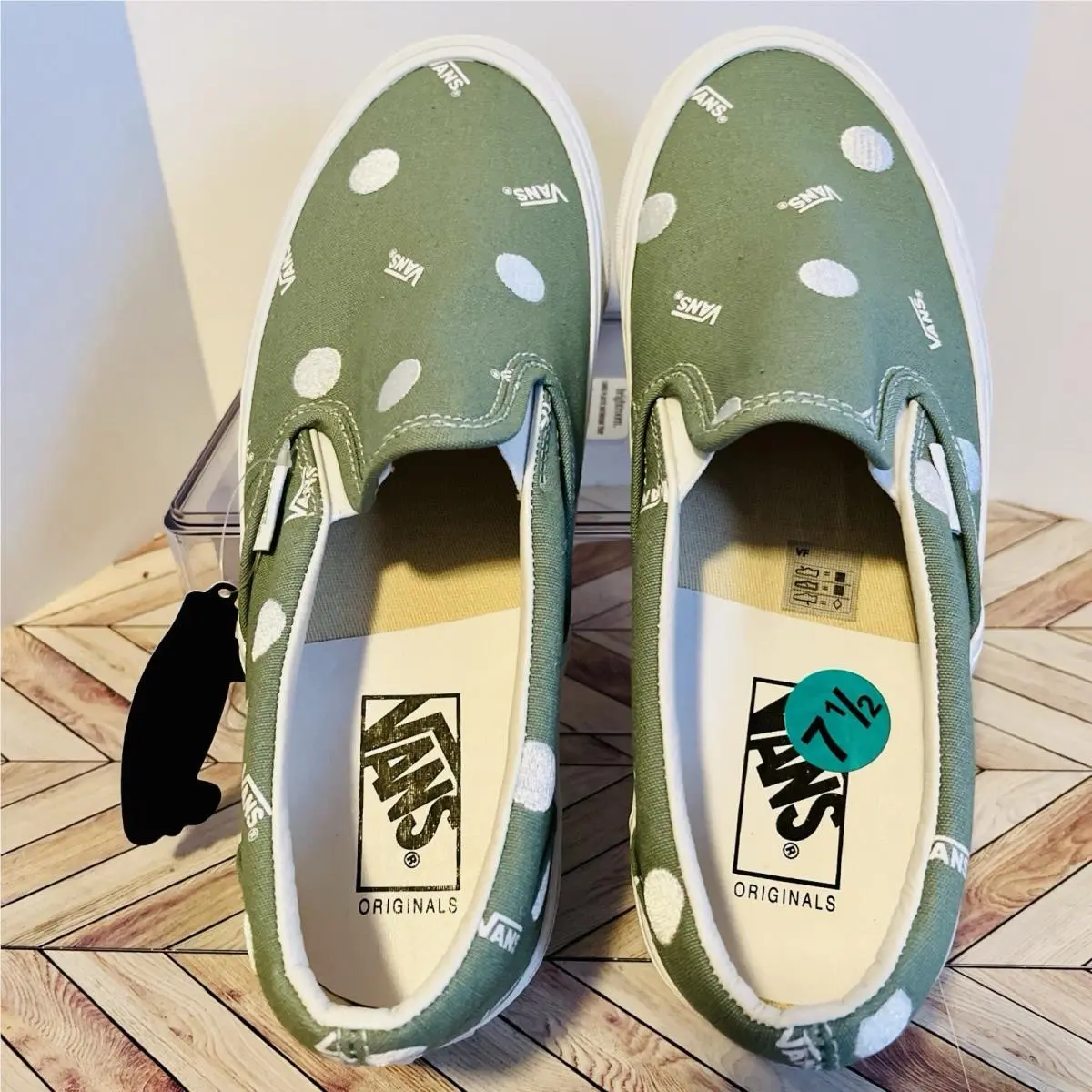 Vans shoes - VANS Vault OG Classic Slip-On Polka Dot - VN0A45JKLDN - Green 2