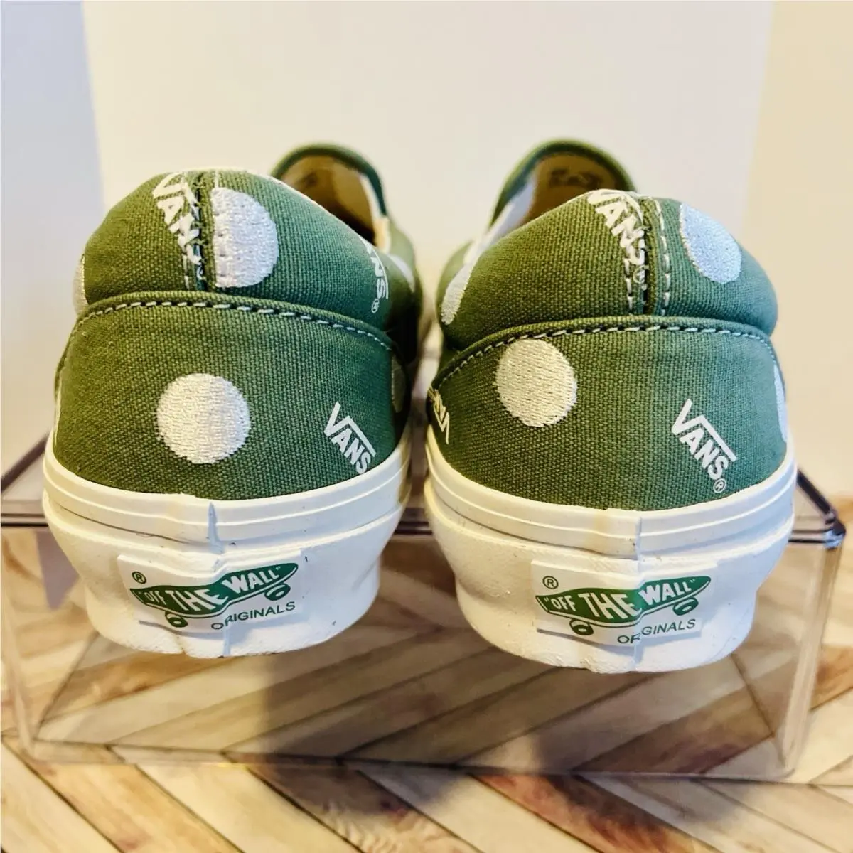 Vans shoes - VANS Vault OG Classic Slip-On Polka Dot - VN0A45JKLDN - Green 3