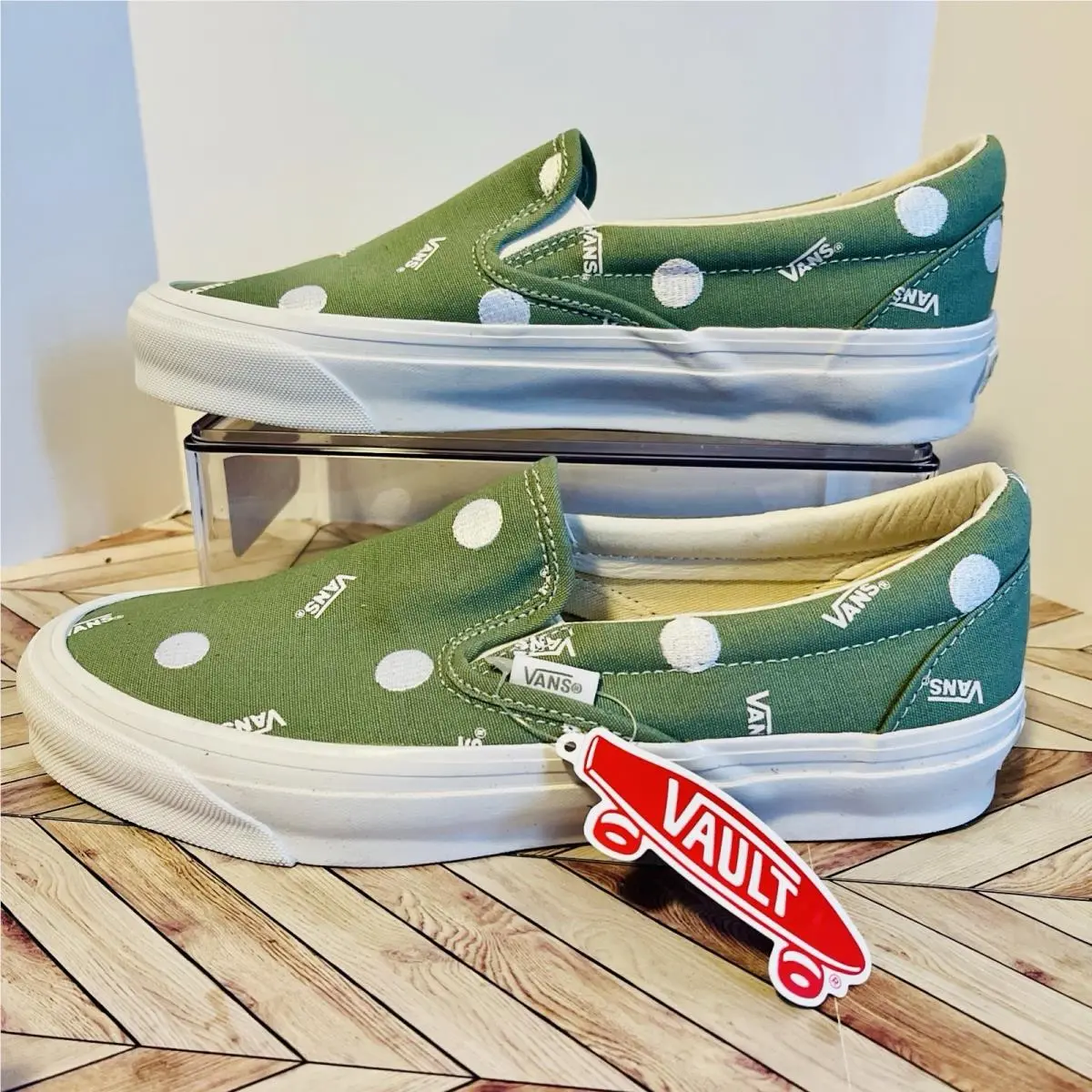 Vans Vault OG Classic Slip-on LX Polka Dot Green M 7.5 W 9 Paul Van Doren