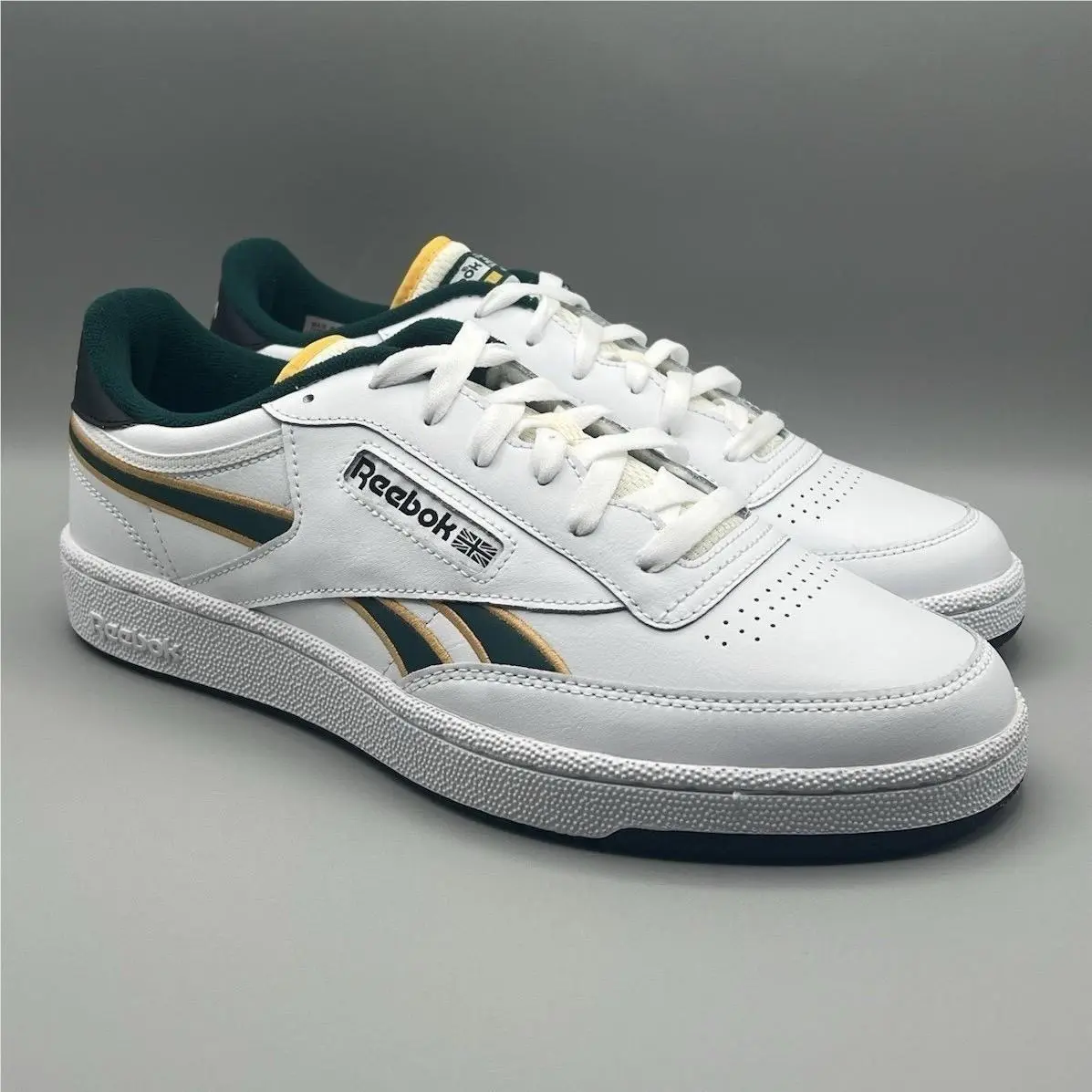 Reebok Classic Club C Revenge Green Yellow Retro Shoes - Men`s Size 11.5