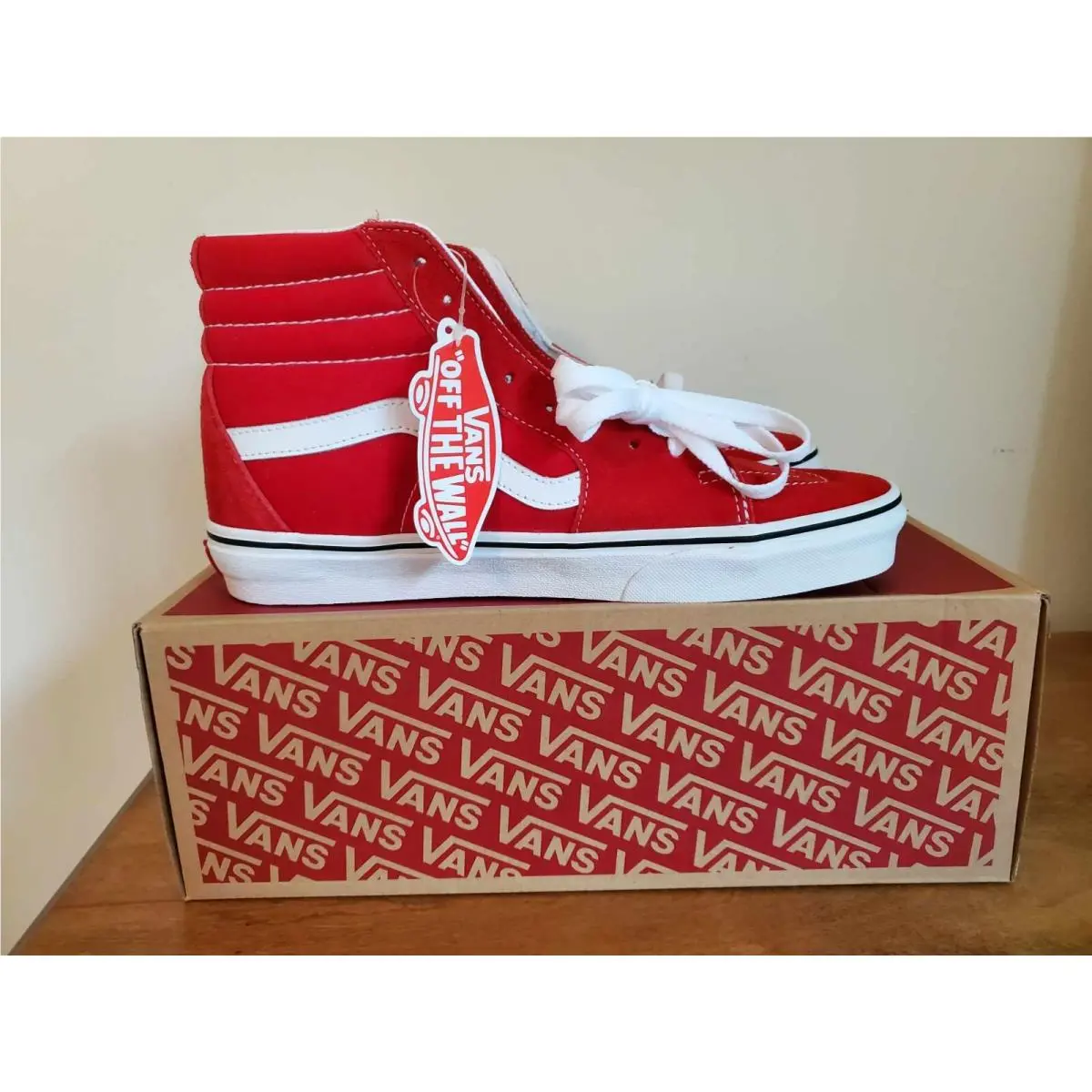 Vans Sk8-Hi Red High Top Sneakers Mens 7.5 Womens 9 VN000D5IB8C