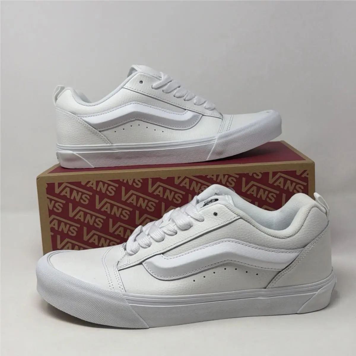 Vans Knu Skool Leather True White Sneakers Men 11.5 Women 13 Store Model