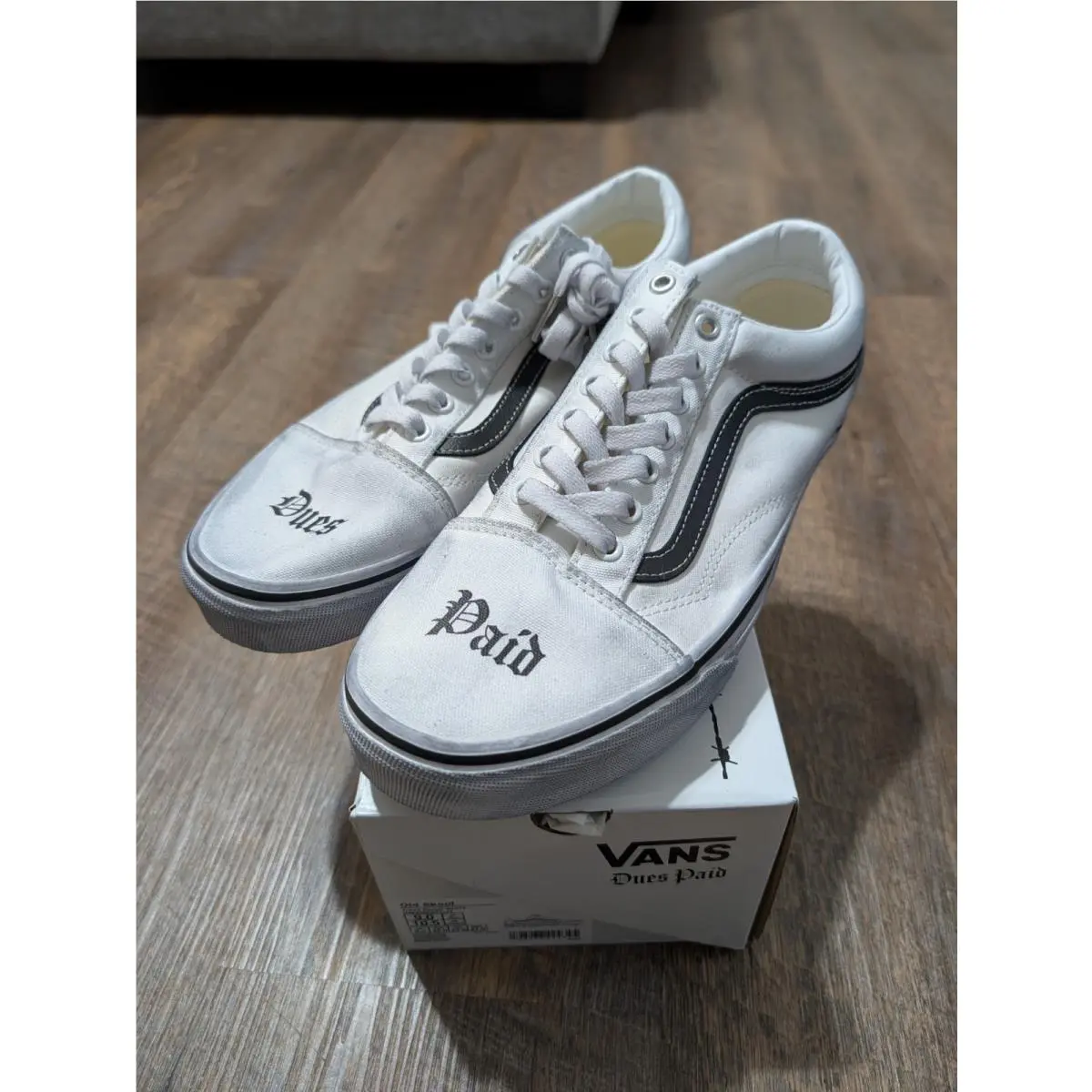 Vans Travis Barker Old Skool Skate Shoe - White / Black Men`s