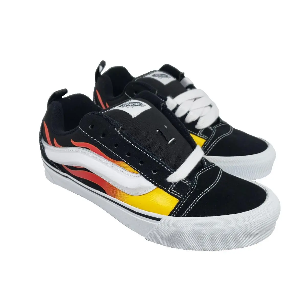 Vans Knu Skool Youth Size 7Y Flame Black Red Chunky Skate Low Sneaker Shoes