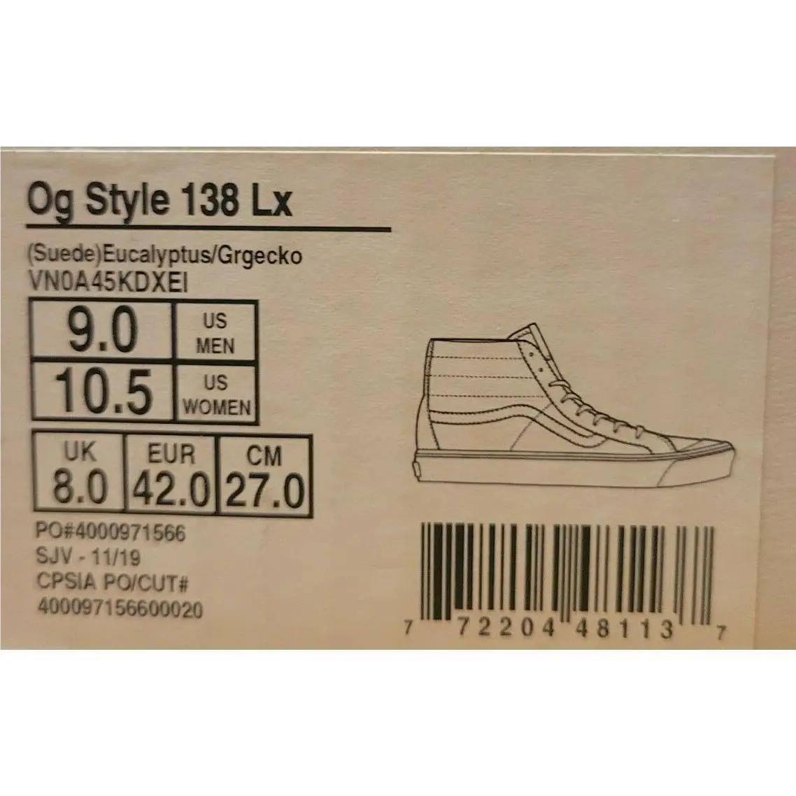 Vans shoes - 138 LX - Eucalypt 6