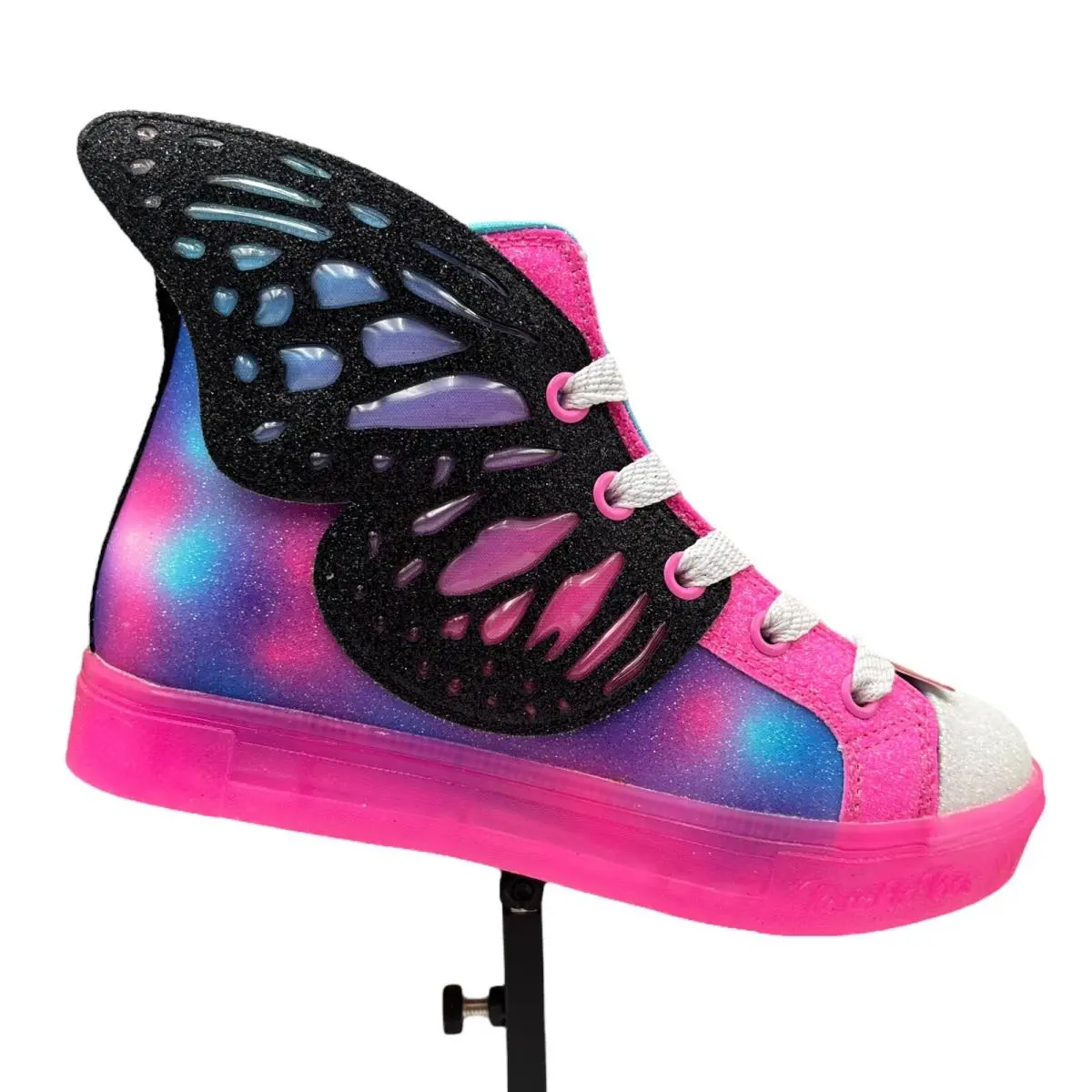 Skechers Youth Girls Light-up Shoes Size 3Y Pink Multicolor Glitter High Top