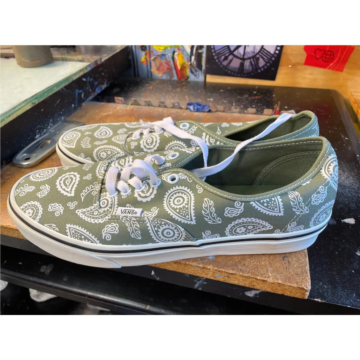 Vans Authentic Primavera Paisley Olive Size US 12 Men`s VN000BW5OLV