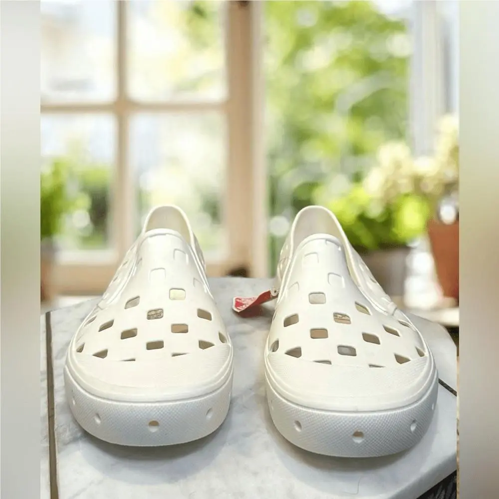 Vans shoes - VANS TRK Slip On Rubber Water Shoes - White, Exterior: Multicolor 4