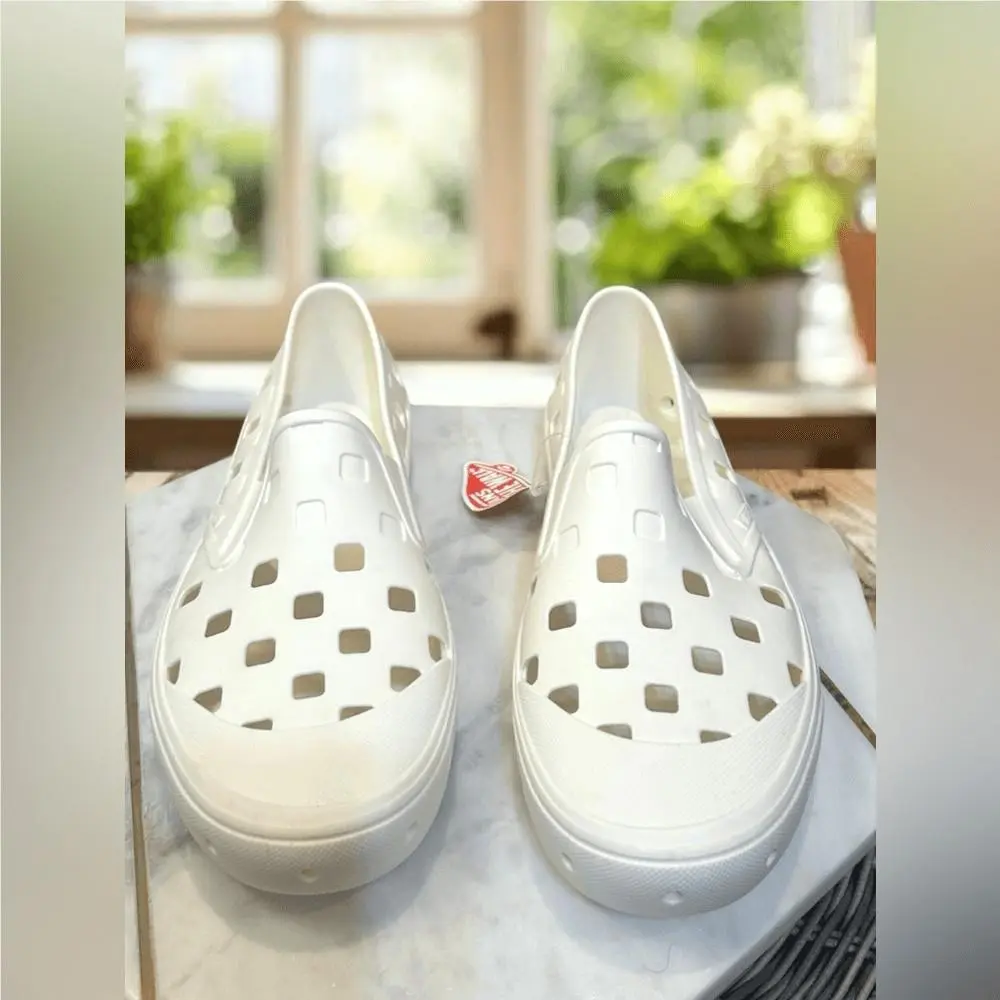 Vans shoes - VANS TRK Slip On Rubber Water Shoes - White, Exterior: Multicolor 5