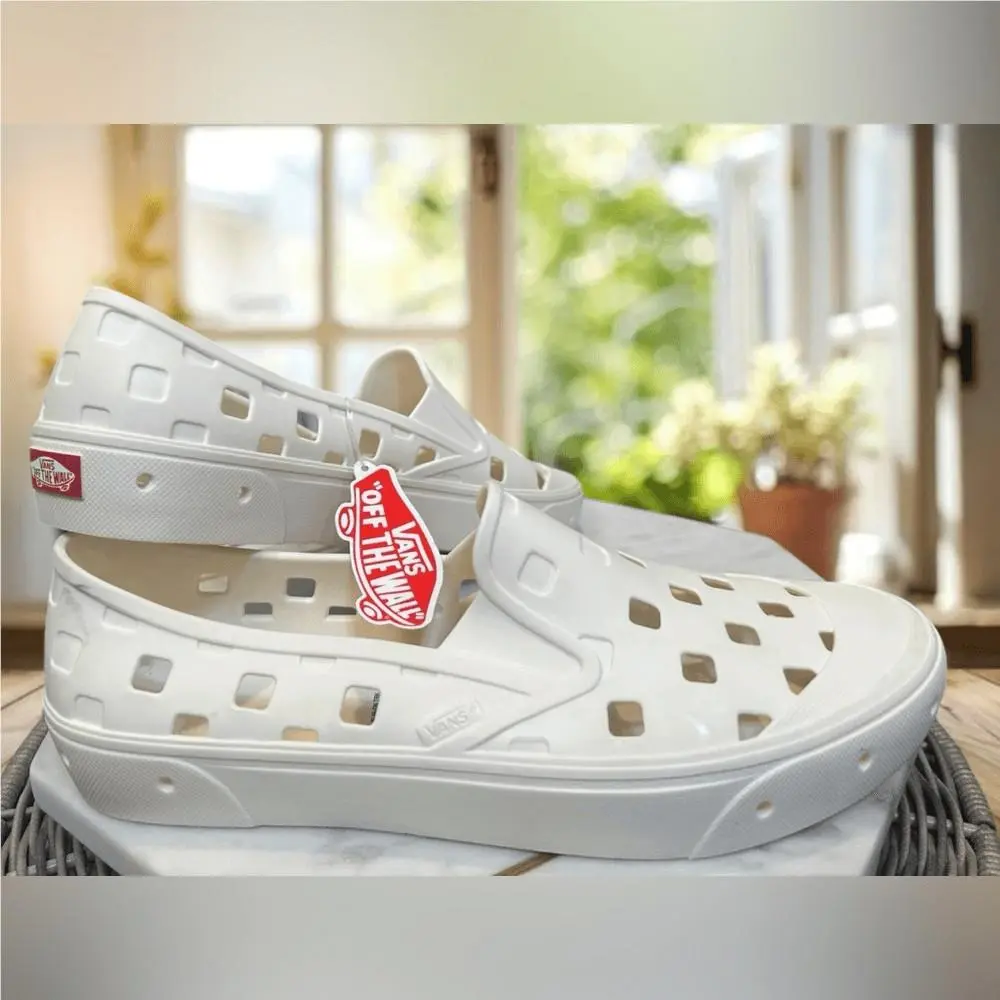 Vans shoes - VANS TRK Slip On Rubber Water Shoes - White, Exterior: Multicolor 0
