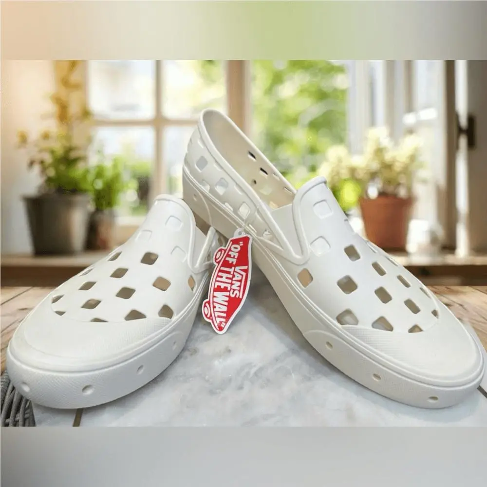 Vans shoes - VANS TRK Slip On Rubber Water Shoes - White, Exterior: Multicolor 1