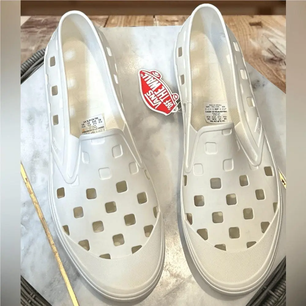 Vans shoes - VANS TRK Slip On Rubber Water Shoes - White, Exterior: Multicolor 6